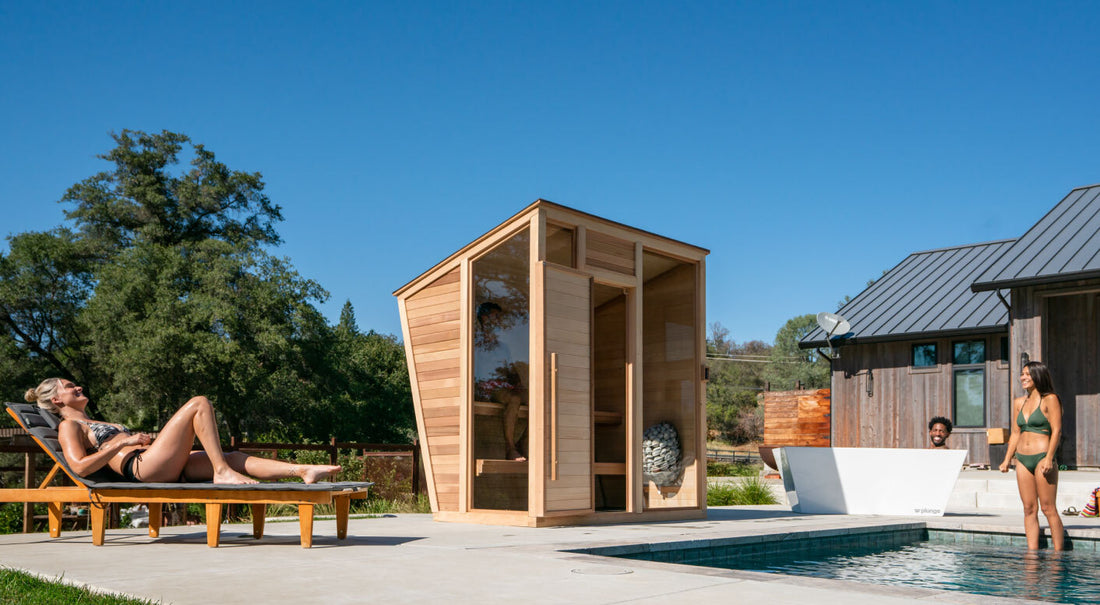 woman with at home sauna