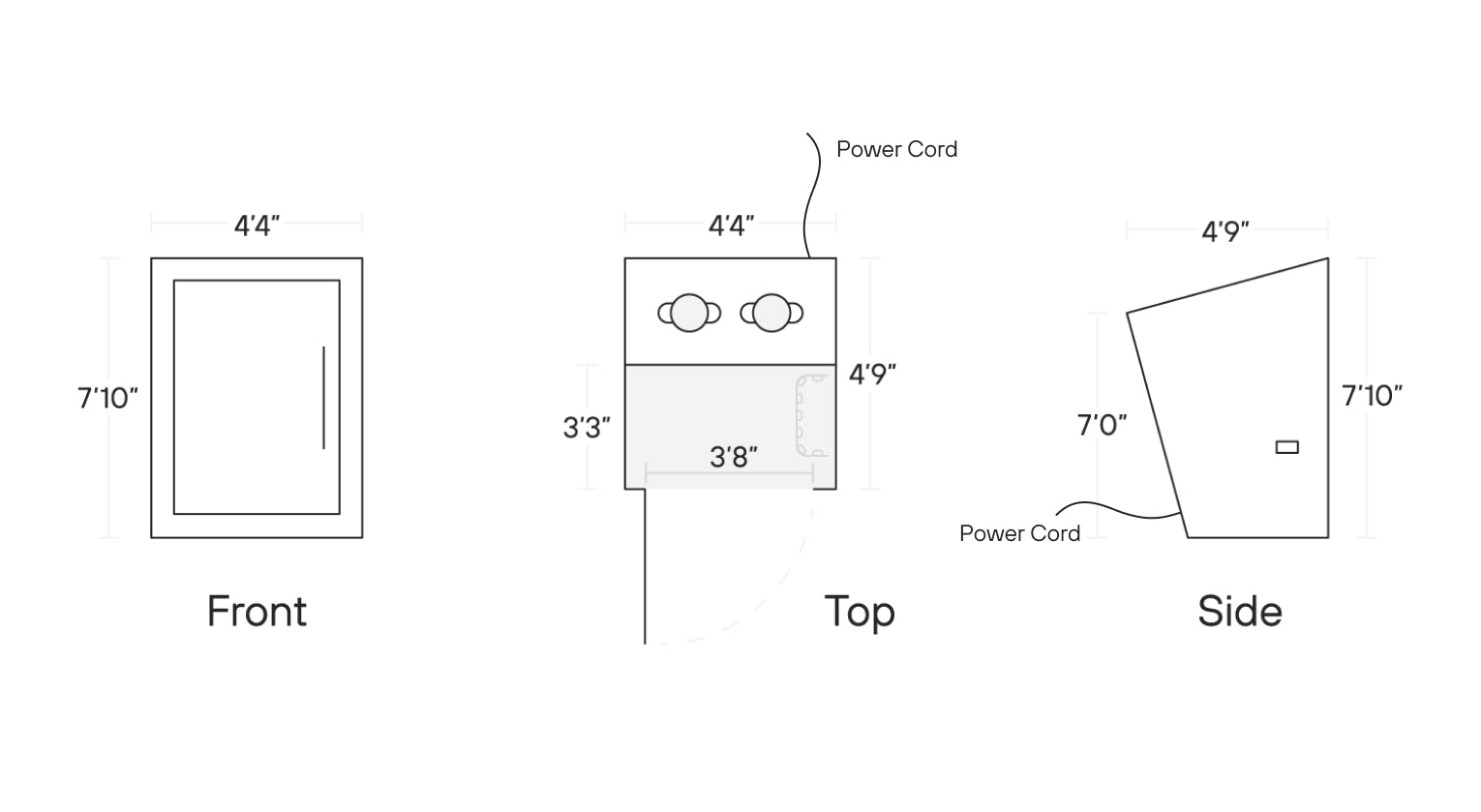 Sauna mini spacing dims