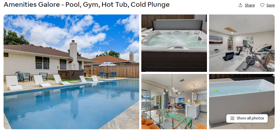 airbnb with cold plunge tub