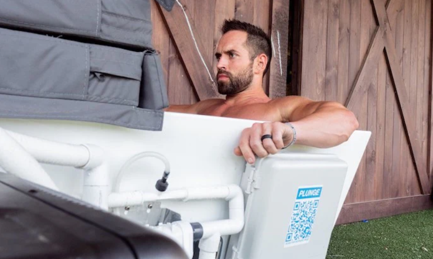 rich froning in a cold plunge