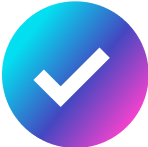 A gradient shaded circular image with a checkmark in the center.